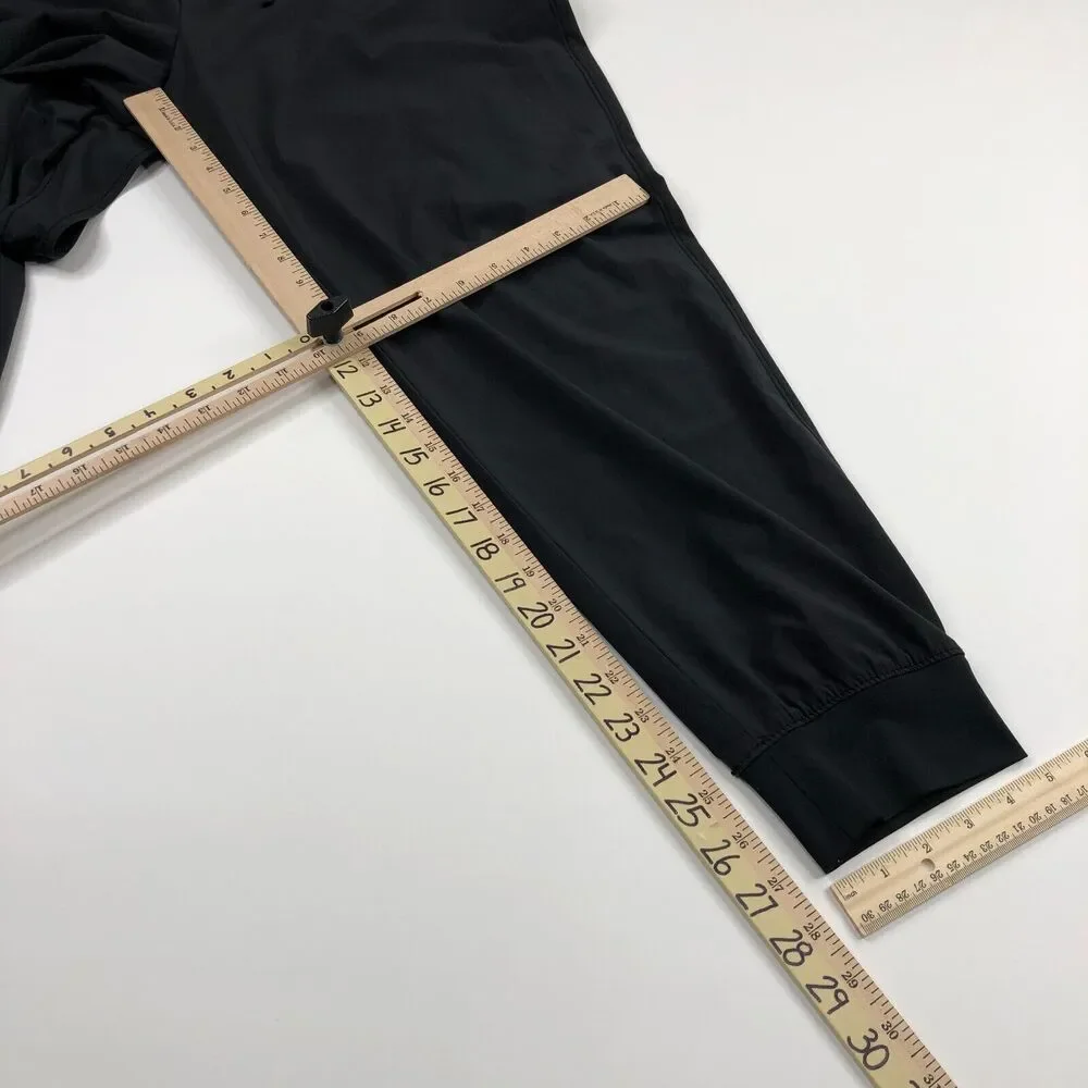 ATHLETA Jogger Jumpsuit Romper 14 Wrap Crossover Back Black RN #54023 MINT
